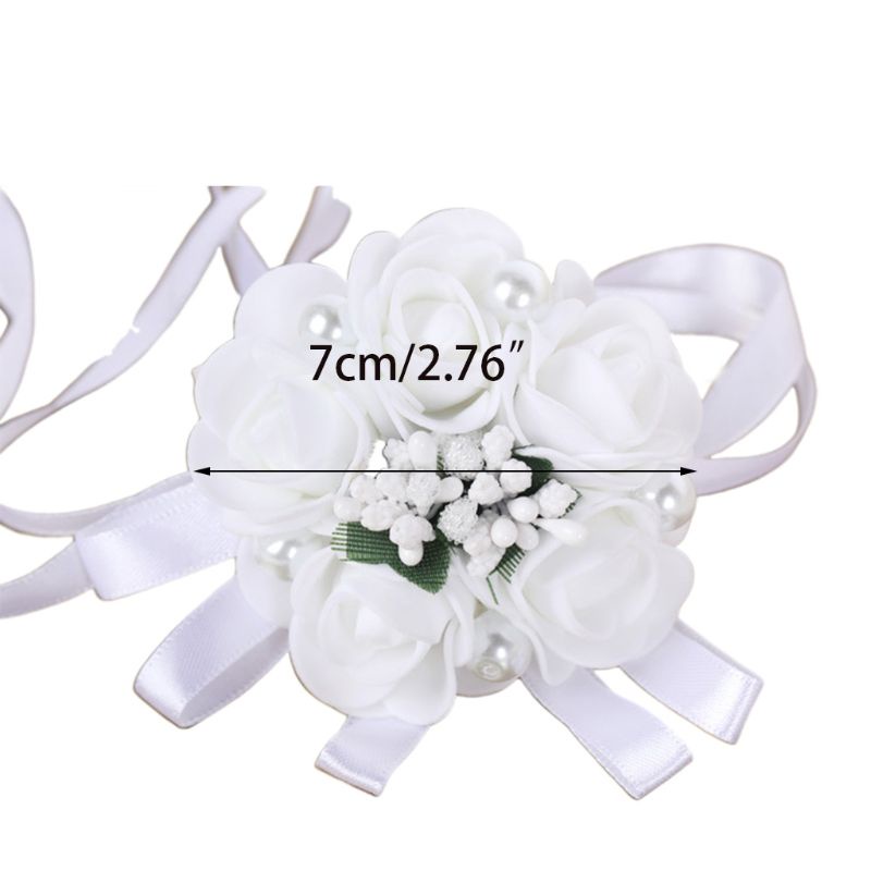 Vòng Tay Hoa Hồng Trắng Cho Phù Dâu