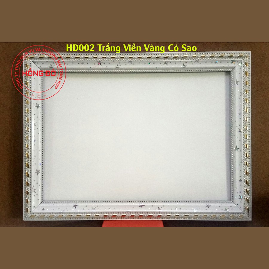 Khung Bằng Khen A3  Khung trắng sao, tặng kèm đinh ba chân
