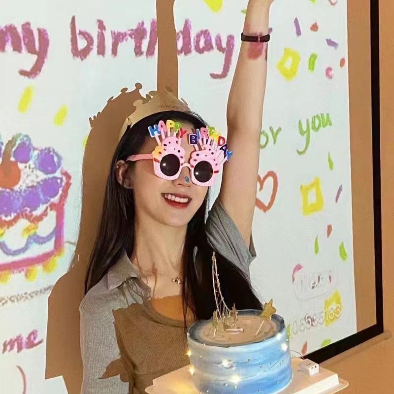 Máy chiếu sống ảo mini hình Happy birthday, phong cảnh