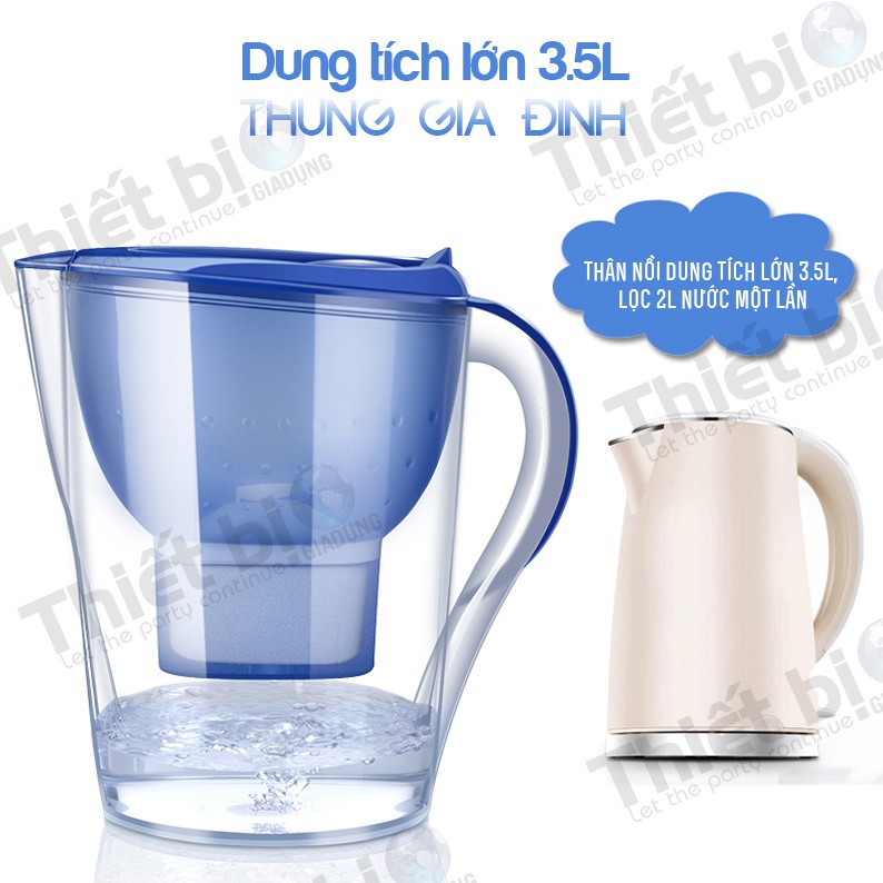 Bình lọc nước gia đình loại 3.5L, lọc sạch tạp chất trong nước, thiết yếu cho cuộc sống gia đình