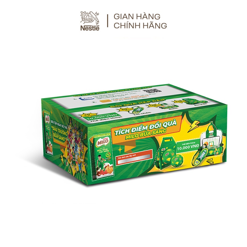 [Phiên bản Tích Điểm Đổi Quà] Thùng 36 hộp sữa lúa mạch Nestlé® MILO® Bữa Sáng (36x180ml) | BigBuy360 - bigbuy360.vn