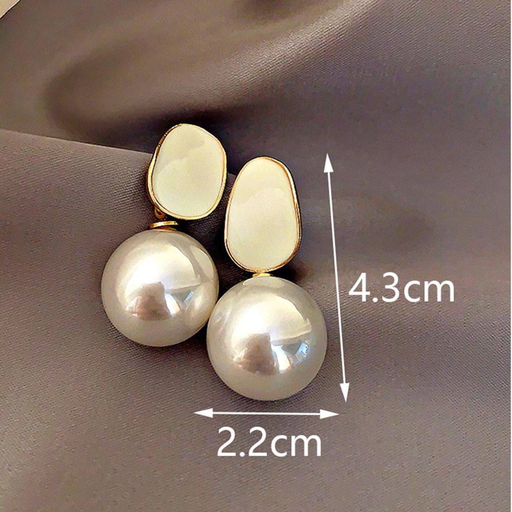 Khuyên Tai Dáng Dài Bằng Hợp Kim Đính Ngọc Trai Nhiều Màu Thời Trang Hàn Quốc Cho Nữ