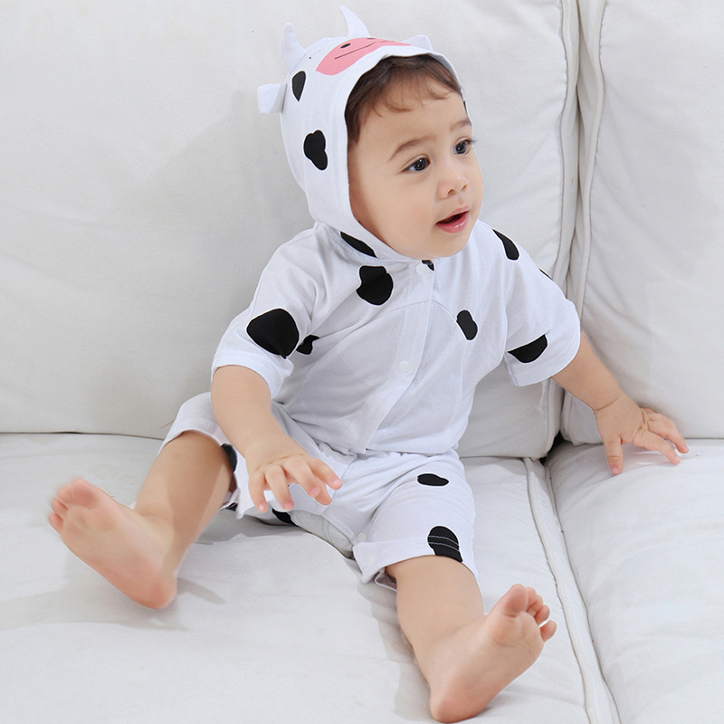 Áo Hoodie Ngắn Tay In Hình Động Vật Dễ Thương Cho Bé