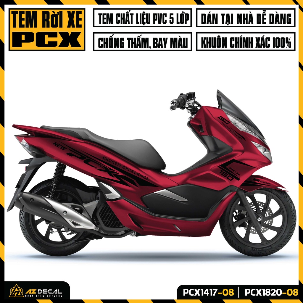 Tem Rời Dán PCX 150 Mẫu Exceed Excellence | PCX-08 | Decal Chế Dán Xe Máy PCX Chống Nước, Bền Màu