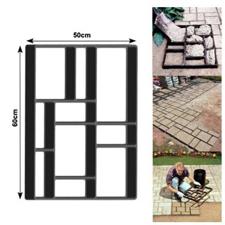 [SALE XẢ HÀNG] Khuôn Nhựa Đúc Bê Tông, khuôn gạch, khuôn đúc giả đá, Sân Vườn Model D/F Size 60x50cm