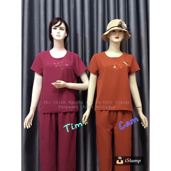 Bộ trung niên chất đũi lụa mềm + ảnh thật shop tự chụp