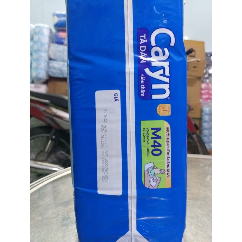 {TẶNG KHĂN ƯỚT CARYN-TÃ DÁN CARYN SIZE M40/L40 MIẾNG ĐỆM THẤM XANH