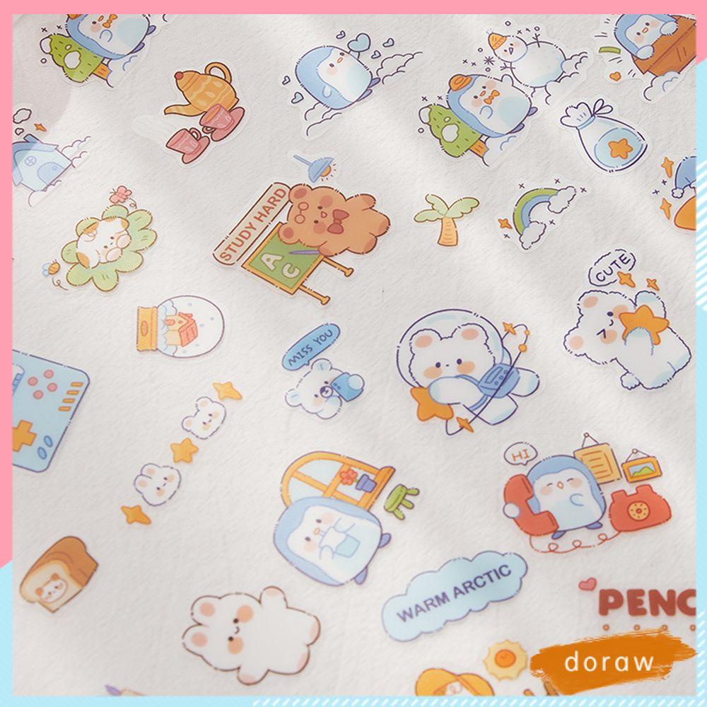 Bộ 46 miếng dán PET hình chai nước nhiều màu chống thấm nước trang trí sổ tay DIY