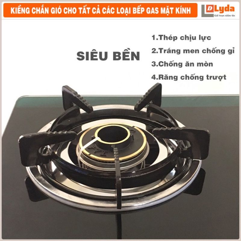 Kiềng bếp ga dương mặt kính tích hợp chắn gió