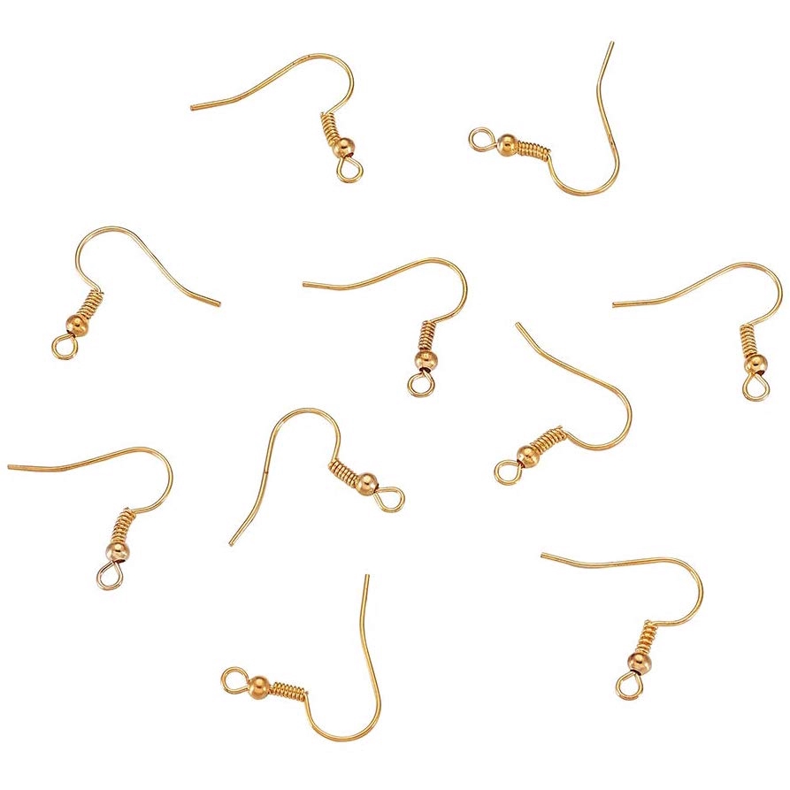 50pcs Golden Iron French Earring Hooks Earwire