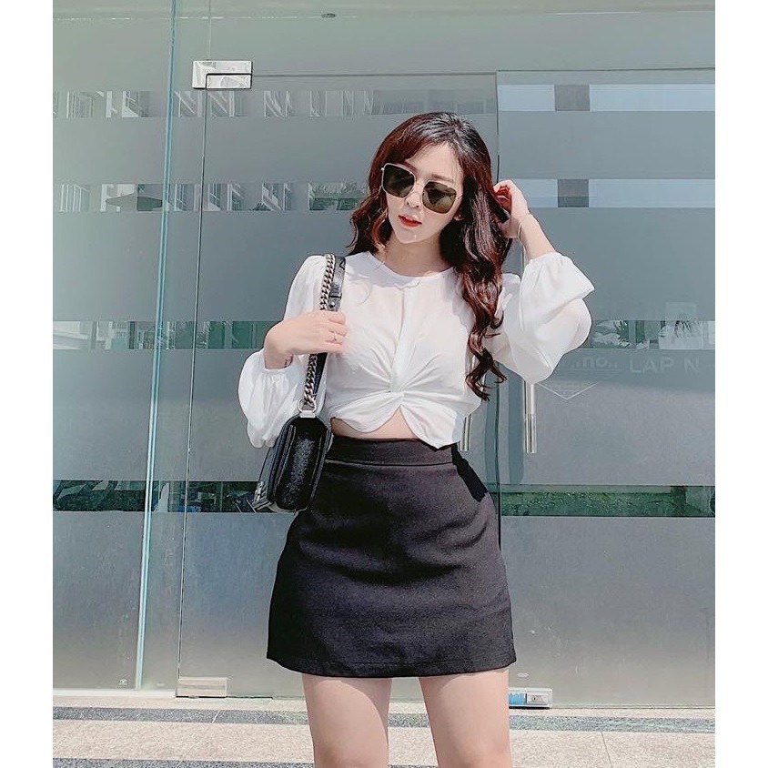 Chân váy dáng chữ A basic hai túi chân váy cạp cao tôn dáng