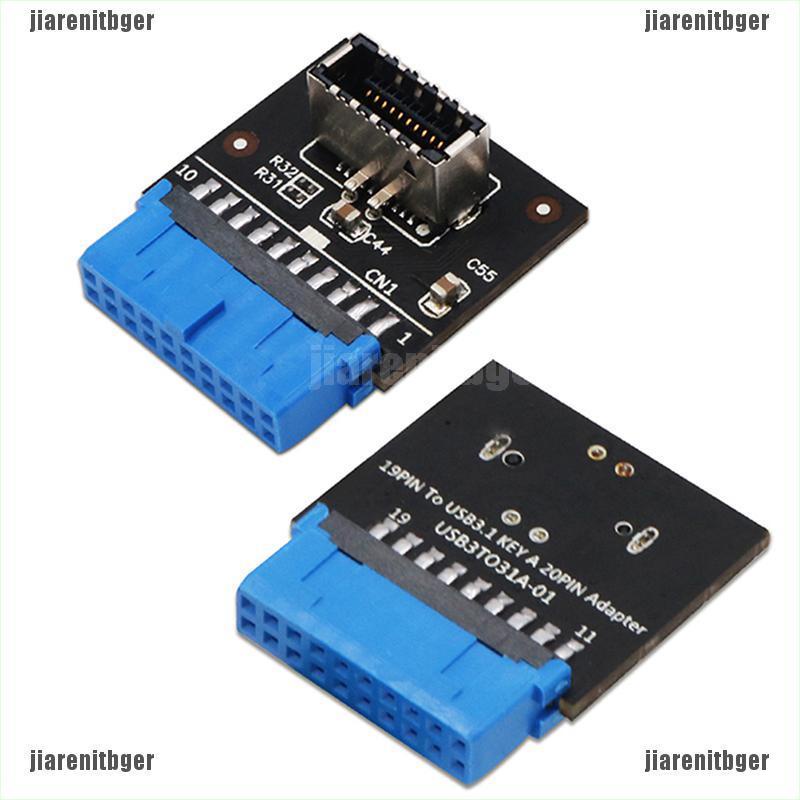 （jiarenitbger）USB3.0 To USB 3.1 Type C front Type E Adapter 20pin to 19pin Expansion Module