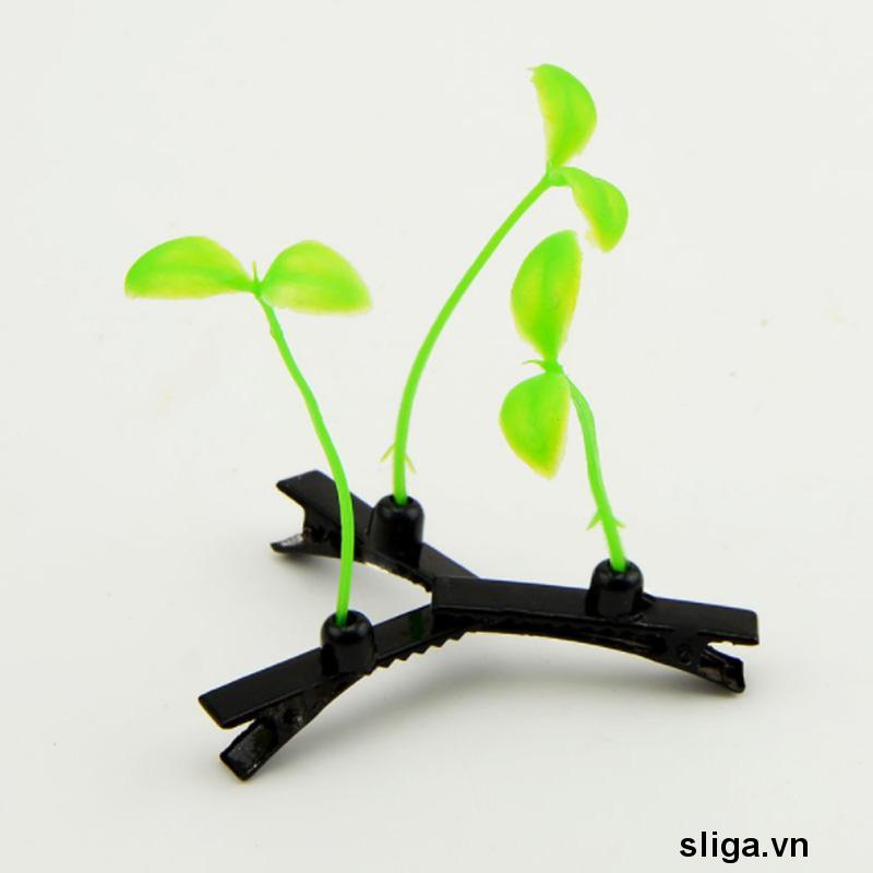 💖Kẹp tóc hình cây mầm đậu nhân tạo dễ thương đơn giản cho bé gái