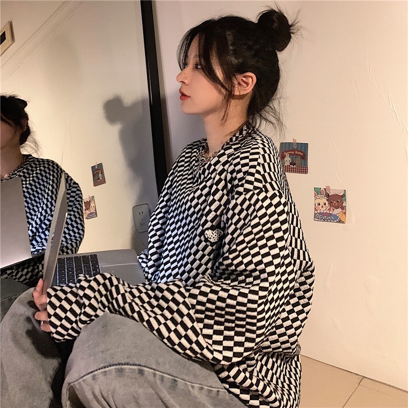 Xiaozhainv Áo Sweater Tay Dài Dáng Rộng Kẻ Sọc Kiểu Vintage Thời Trang Hàn Quốc Dành Cho Nữ | BigBuy360 - bigbuy360.vn