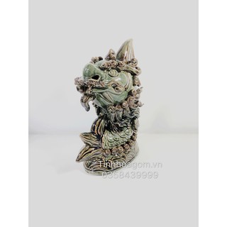 Tượng sứ Bát Tràng Cá Chép Hóa Rồng cao 26cm