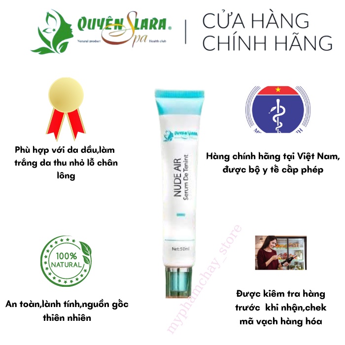 Kem  Nền Che Khuyết Điểm Nude Air QUYÊN LARA Làm Trắng Da,Thu Nhỏ Lỗ Chân Lông,Phù Hợp Cho Da Dầu 50ml