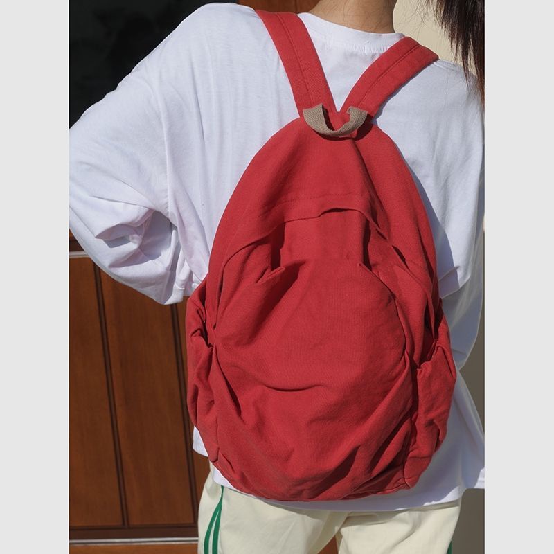 School bag korean style jansport backpack Japanese washed canvas backpack simple Joker college schoolbag female lazy wind first Senior high school hanging feeling backpack female