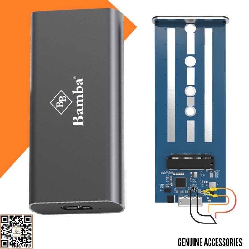 HỘP ĐỰNG Ổ CỨNG SSD M2 (NGFF) BAMBA B5 - BOX SSD M2(NGFF) RA USB 3.0 BAMBA B5