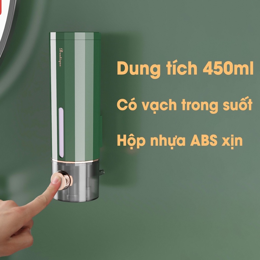 Bình Đựng Nước Rửa Tay Hộp Đựng đựng Dầu Gội Sữa Tắm Gắn Tường Cho Phòng Tắm Nhà Vệ Sinh,Khách Sạn 450ml
