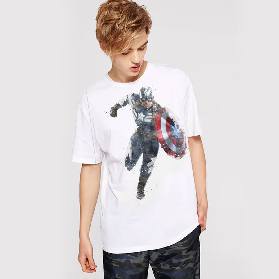 Áo Thun Nam In Hình Marvel MV06-Captain America