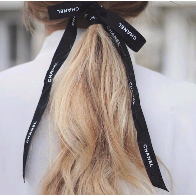 cột tóc chanel cột nơ ruy băng hót gơ thương hiệu sang chảnh cột tóc jennie