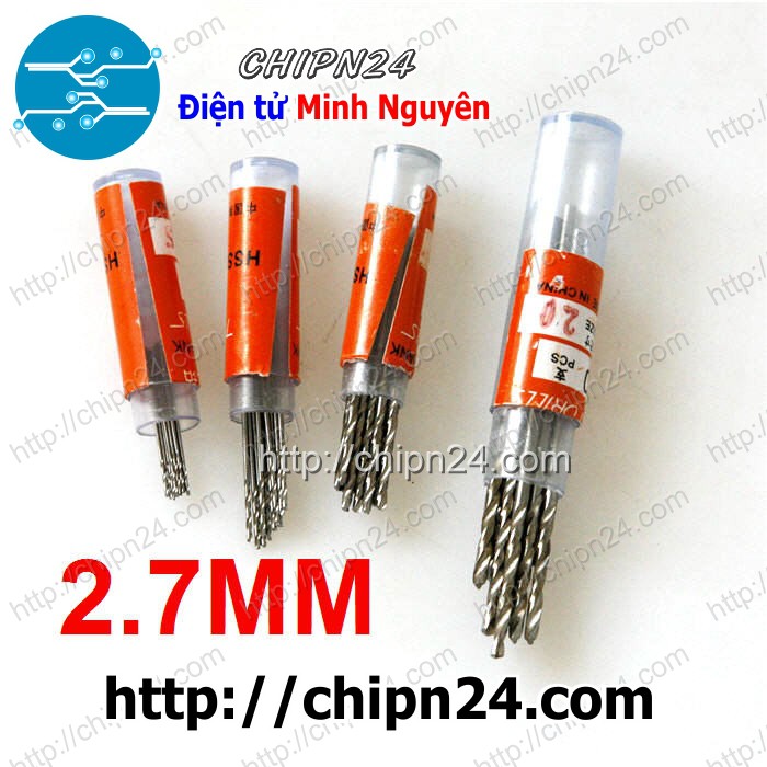 [5 CÂY] Mũi khoan 2.7mm