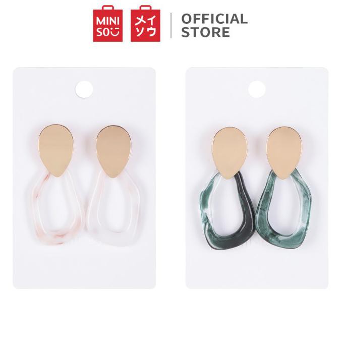 Bông Tai Miniso Họa Tiết Đá Hoa Cương Đơn Giản Thời Trang Cho Nữ 1