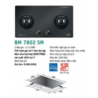 Bếp ga âm Birillo BM 7802 SM