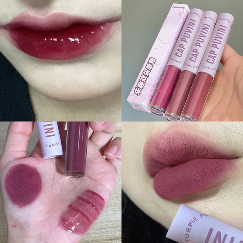 Son Môi Dạng Lỏng Cappuvini 2 Trong 1 Dưỡng Ẩm Lâu Trôi Không Phai Màu