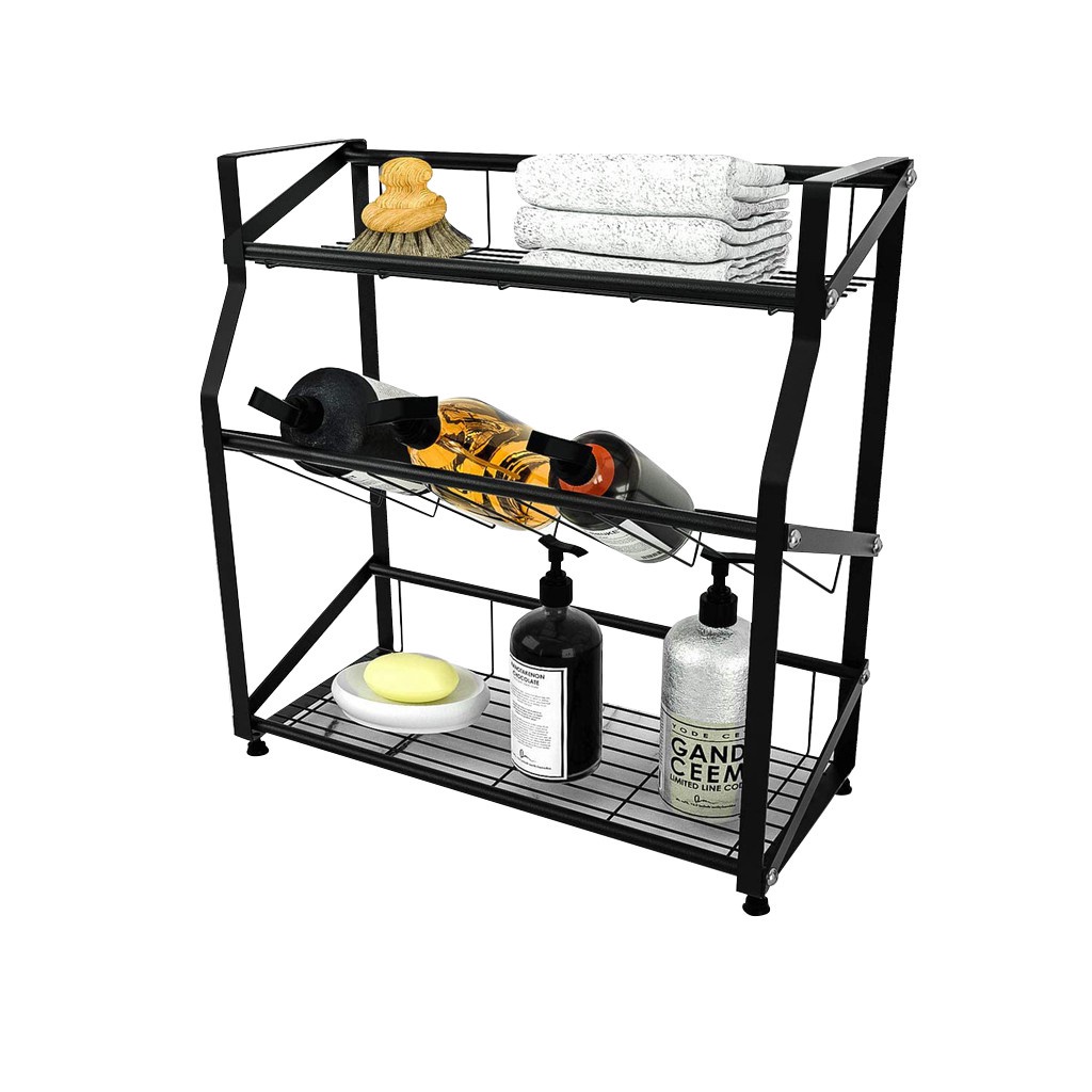 KỆ GIA VỊ INOX 3 TẦNG NGHIÊNG TABIHOME TIỆN DỤNG, kệ để đồ nhà bếp tiết kiệm không gian