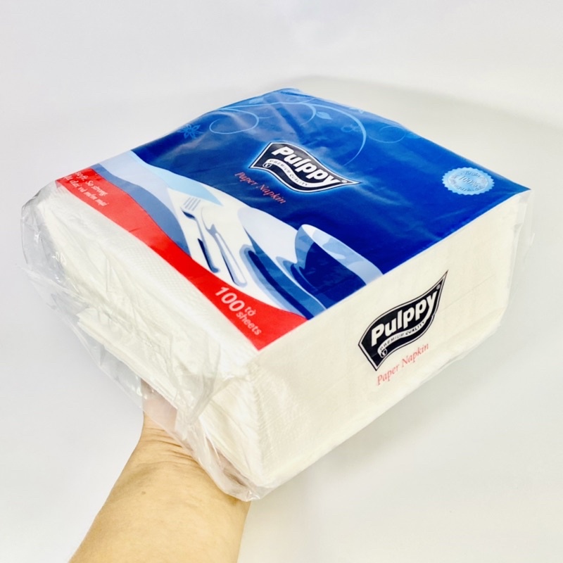 Khăn Ăn Cao Cấp Pulppy Paper Napkin  100 Tờ