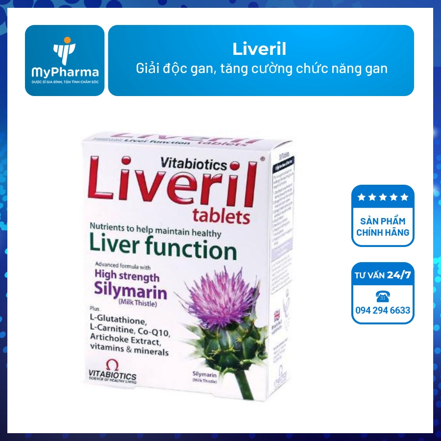 Liveril – Giải độc gan, tăng cường chức năng gan, chính hãng từ Anh quốc