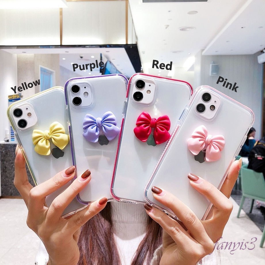 Iphone 12 11 Pro Max Se 2020 Xs Max Xr 12 Mini 6s 8 7 Plus Ốp điện thoại TPU mềm chống sốc đính nơ cho | BigBuy360 - bigbuy360.vn