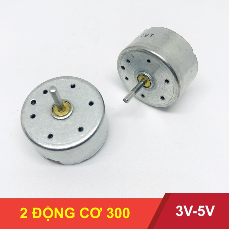 Bộ 2 động cơ 300 motor mô tơ mini 3V-5V  chế quạt quay cực tít - LK0005-2