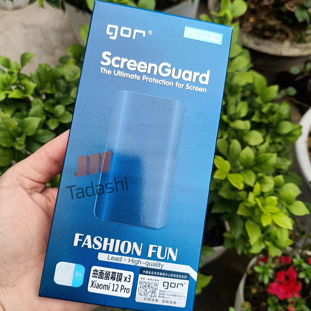 Miếng Dán Dẻo Gor Cho Xiaomi 12/ 12X, Xiaomi 12 Pro/ 13 Pro Full Màn, Dán Dẻo 3D Gor Trong Suốt, Bo Viền Cong Hãng Gor