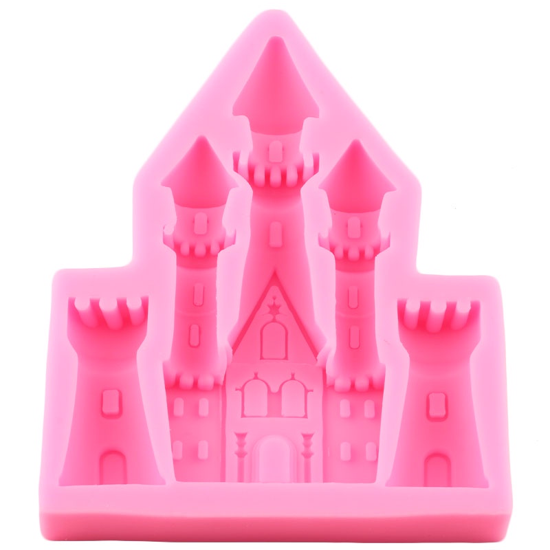 Khuôn Silicone Làm Bánh Tạo Hình Ngôi Nhà Lâu Đài 3D Độc Đáo Tiện Dụng