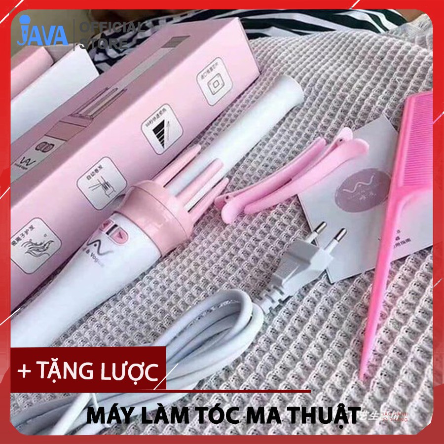 [ TẶNG KÈM LƯỢC ]   MÁY LÀM TÓC UỐN XOĂN XOAY TỰ ĐỘNG 360 VIVID &amp; VOGUE HÀN QUỐC, TẶNG KÈM LƯỢC