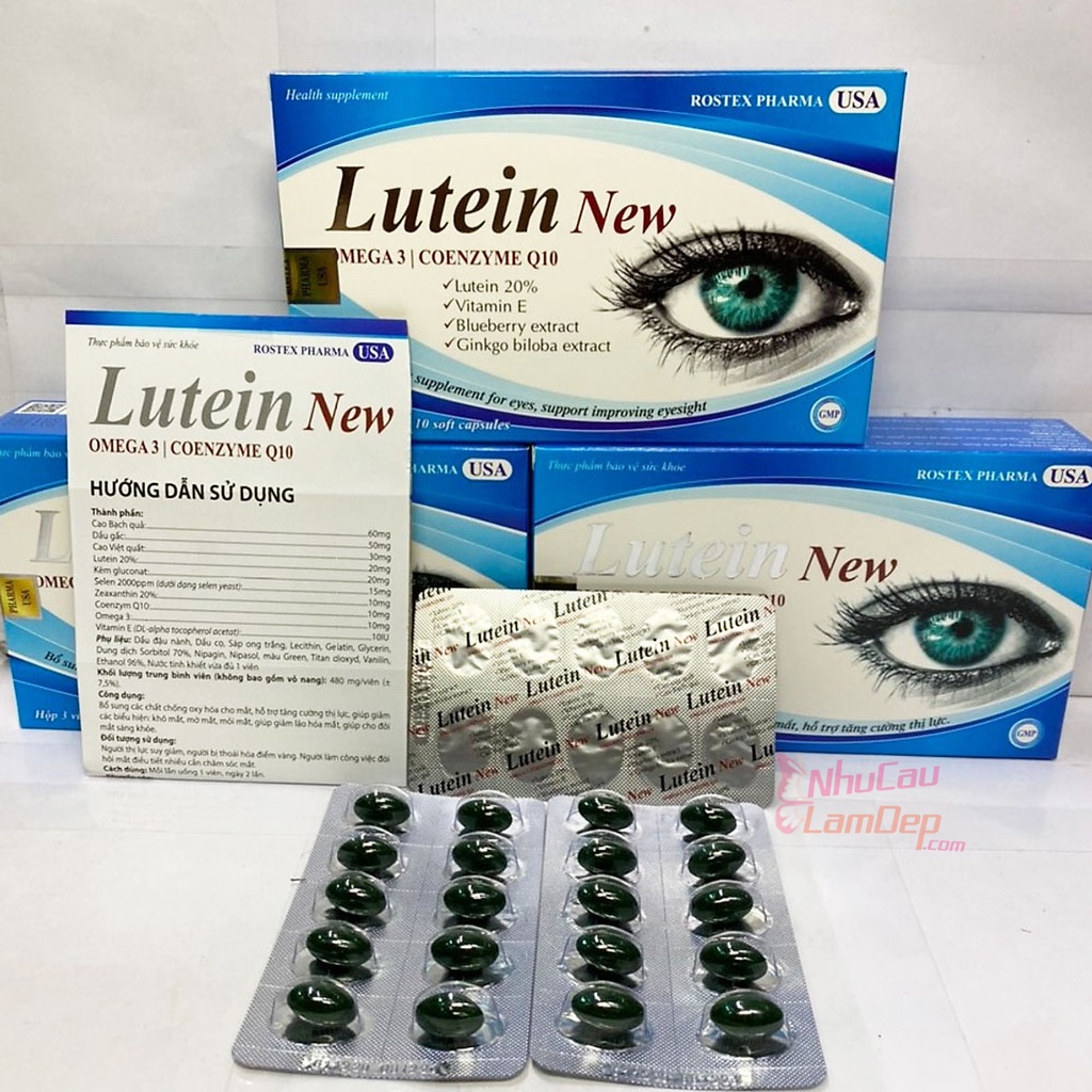 Viên uống bổ mắt LUTEIN NEW tăng cường thị lực, sáng mắt, đỡ mỏi mắt