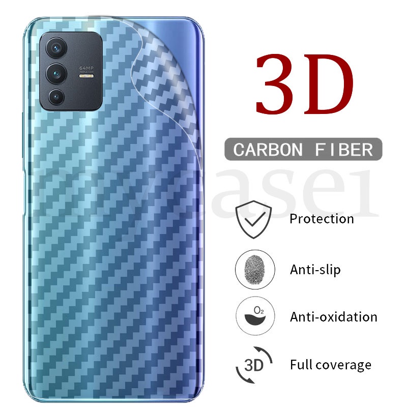 Dán Lưng Điện Thoại Cacbon Chống Vân Tay Cho VIVO V27E V25 V25E V23E V23 V20 SE X80 X70 X60 X50 Pro V21 V21e V17 V19 Neo 4G 5G 2023