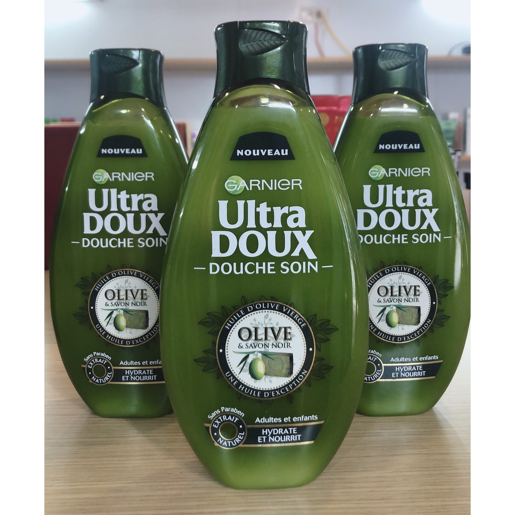 Sữa tắm giữ ẩm dưỡng da Garnier Ultra Doux Douche Soin Olive 500ml Ouibeaute