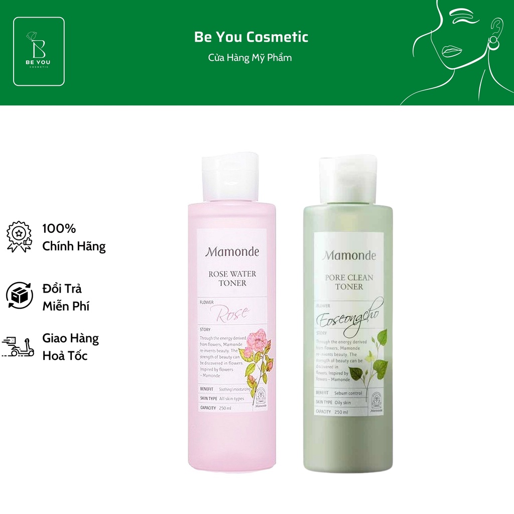 Nước Hoa Hồng Mamonde Toner 250ml - Cấp Ẩm, Kiềm Dầu, Se Khít Lỗ Chân Lông