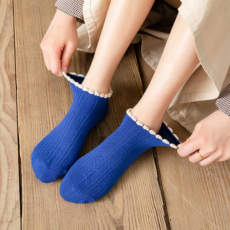 Vớ Thuyền cotton Màu Trơn Miệng Nông Dễ Thương Phong Cách Nhật Bản Cho Nữ