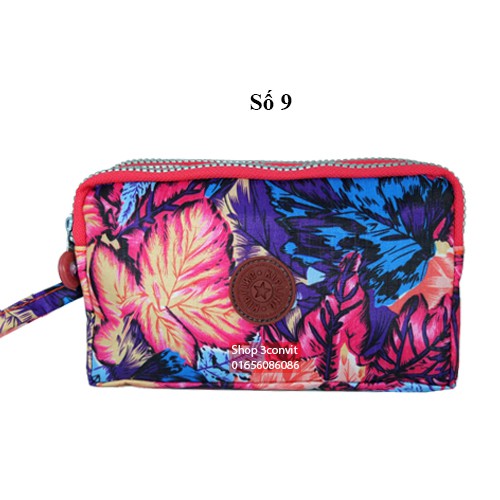 Ví cầm tay 3 ngăn Kipling 18*10 cm