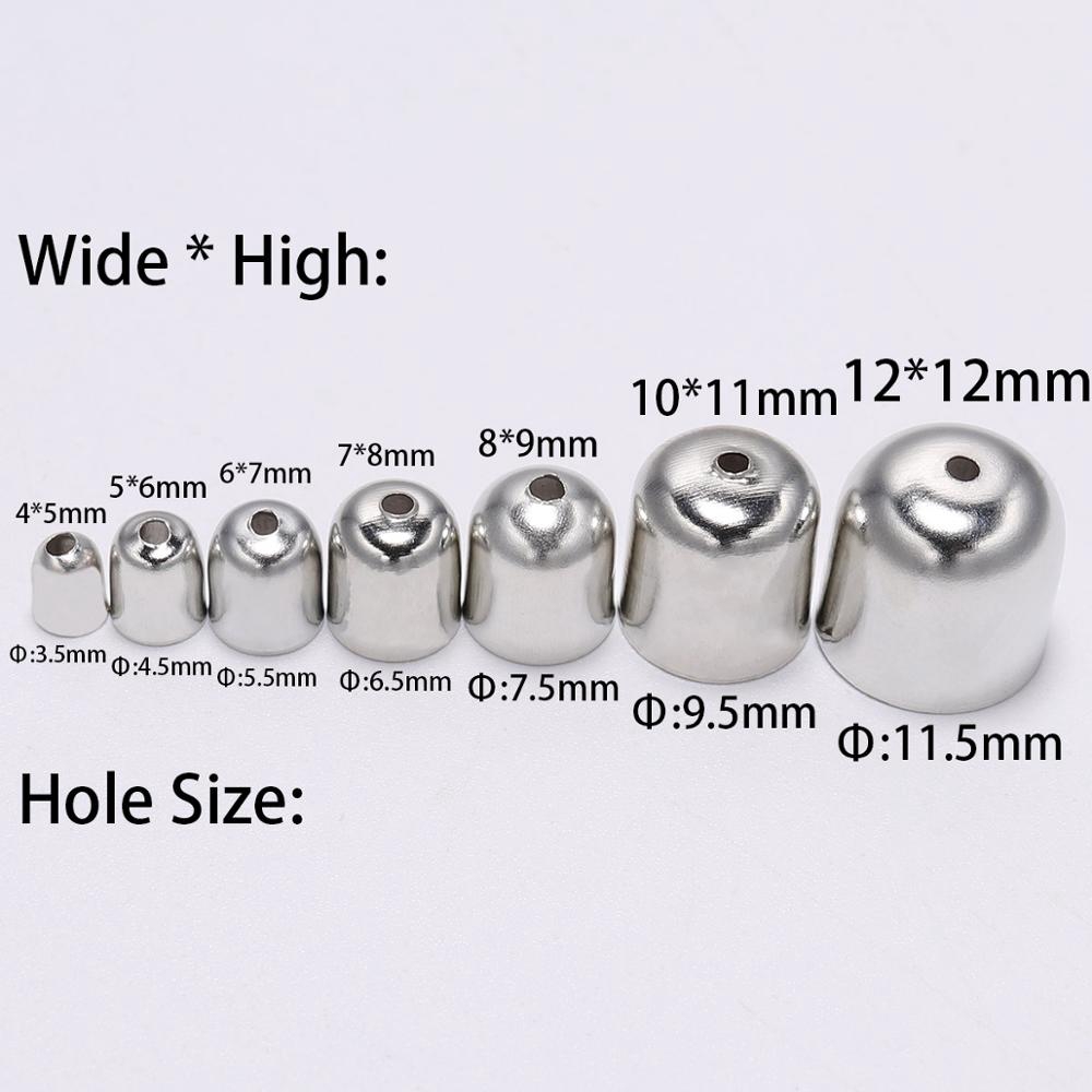 Bộ 50/ 100 đầu nối dây da thủ công kích thước 3 4 5 7 8 10 mm dành cho làm trang sức DIY