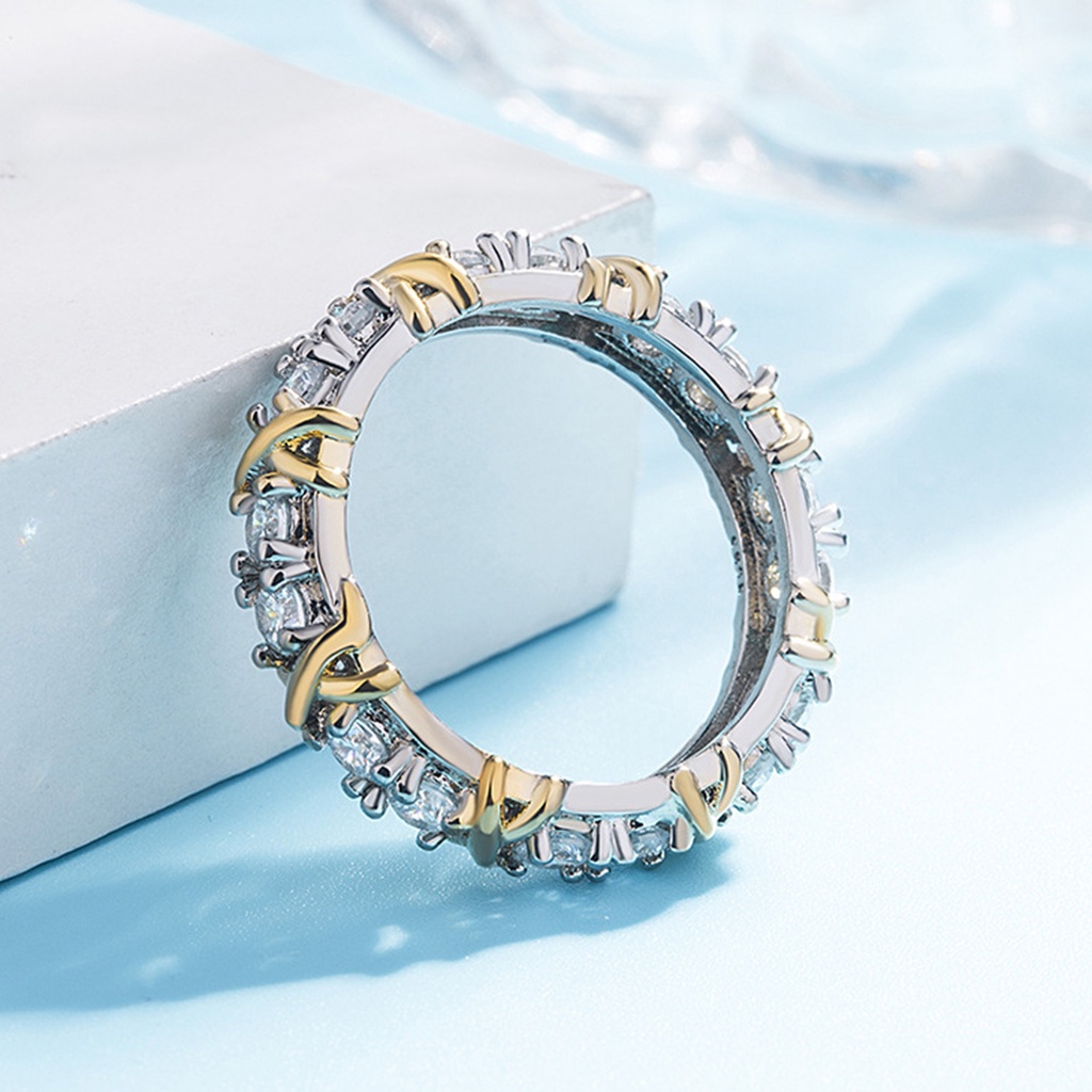 Nhẫn Mạ Bạch Kim Đính Đá Màu Sắc Sang Trọng