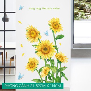 Decal dán tường DECOR hình HOA HƯỚNG DƯƠNG