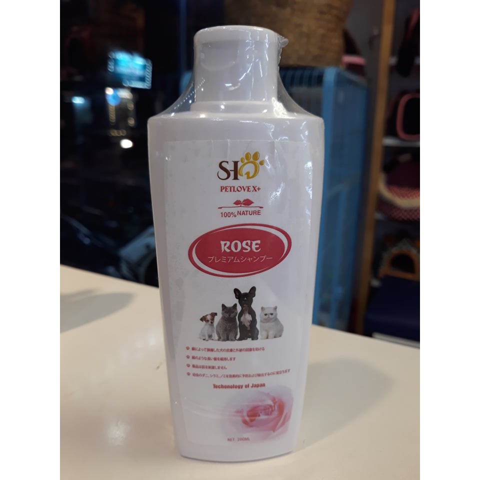 Sữa tắm chó mèo PetLove X+ chai 200ml, làm sạch dịu nhẹ,không chứa chất tẩy trắng,hóa chất độc hại cho da chó