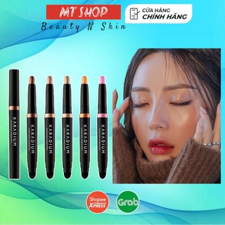 Phấn Mắt Nhũ KARADIUM Shining Pearl Shadow Stick 2 đầu dạng thỏi vặn lâu trôi chống nước lên màu cực xinh