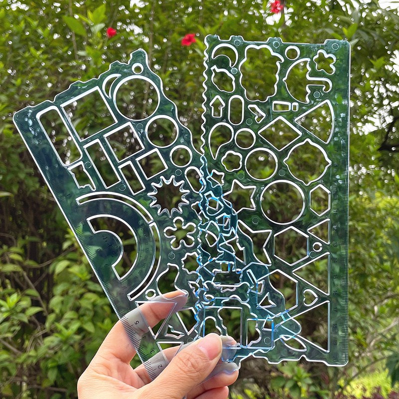 Bộ 2 thước kẻ tập vẽ hình - trang trí album, scapbook