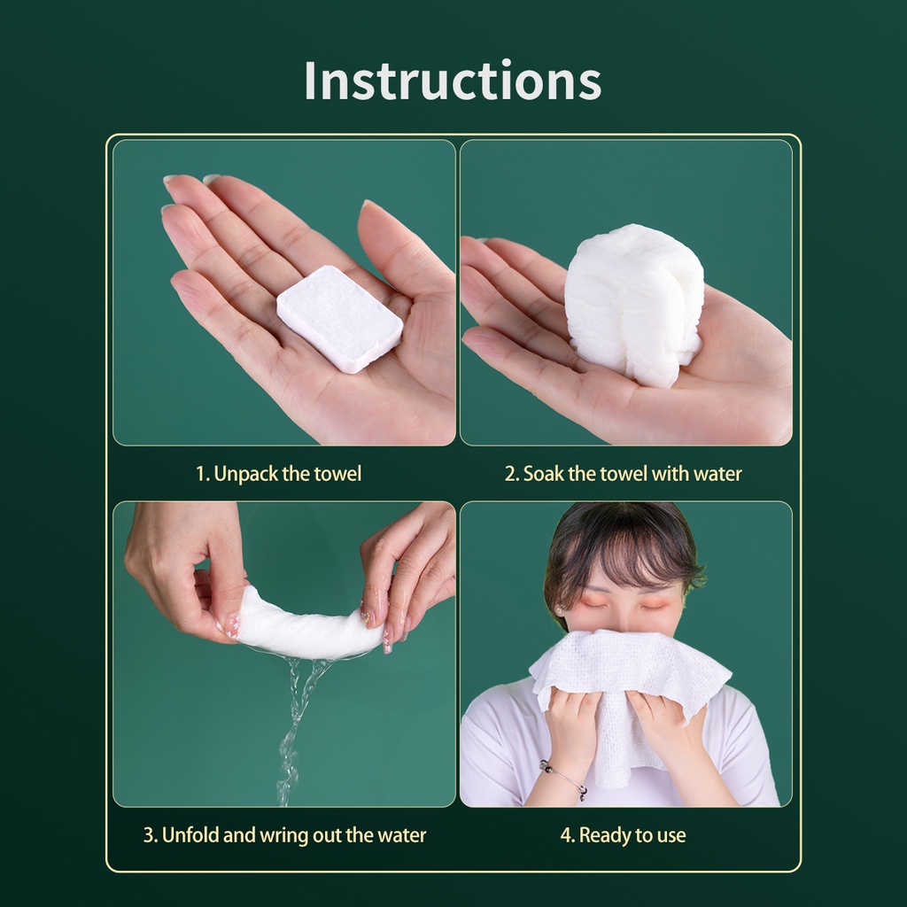 Set 20 Khăn Cotton Du Lịch JUJIAJIA Dùng Một Lần Làm Từ Sợi Thấm Hút